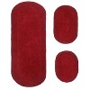 Double Ruffle Bathroom Rugs Set, Washable Rug, Extra Soft and Absorbent bath Rug, Kitchen Mat, Bath Mat Set,Non-Slip, 3 Pcs Set with Runner, Red - 2 of 4