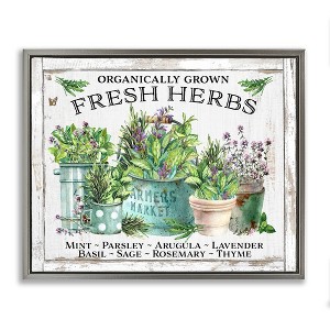Stupell Industries Organic Fresh Herbs Floating Frame Canvas Art - 1 of 4