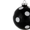 Northlight Polka Dot Christmas Glass Ball Ornaments - 4" - Black and White - Set of 2 - 4 of 4