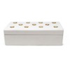 Classic Touch White Wooden Decorative Box with Gold Flower Beads - 4 of 4