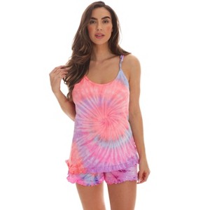 Just Love Tie Dye Pajama Short Set with Ruffle Detail | Womens PJ Set - 1 of 4