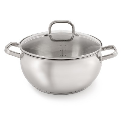 Cuisinart Classic 4.5qt Stainless Steel Dutch Oven With Cover And Brushed  Gold Handles Matte White : Target