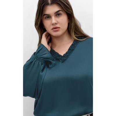 Women's Plus Size Maia Top - teal | CITY CHIC