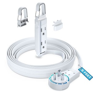Maximm 360° Rotating Flat Plug Extension Cord with a Removable Hook (16 Gauge), UL Certified - 1 of 4