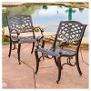 Sarasota Set of 2 Cast Aluminum Patio Chair - Hammered Bronze - Christopher Knight Home: Outdoor Furniture, Weather-Resistant - 2 of 4