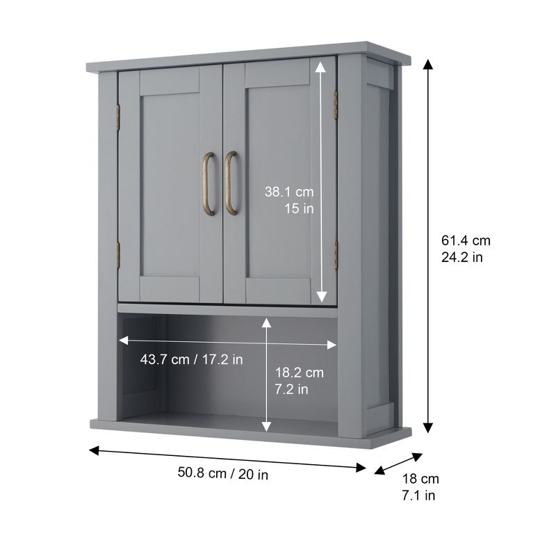 Teamson Home Mercer Two-Door Removable Wall Cabinet, 4 of 13