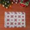 Unique Bargains Christmas Place Mats Red Snowflake Linen Red White 13"x17.7" 2 Pcs - 2 of 4