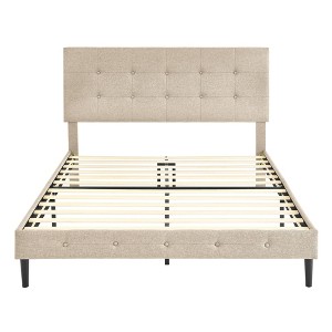 DeCoro Cambridge Upholstered Wooden Platform Bed Frame - 1 of 4