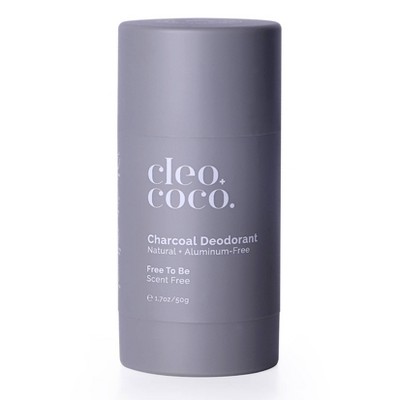 TargetCleo+Coco - Natural Charcoal Deodorant For Men and Women - Aluminum Free -Fragrance Free - 1.7oz