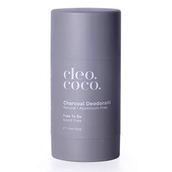 cleo+coco. Natural Charcoal Deodorant For Men and Women - Unscented - 1.7oz