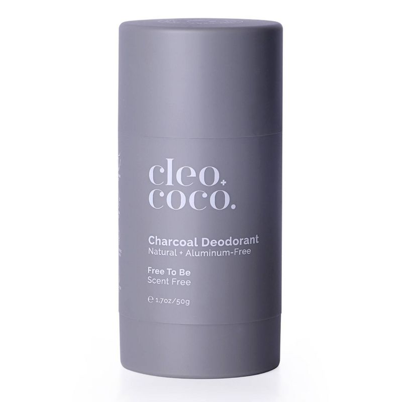 cleo+coco. Natural Charcoal Deodorant For Men and Women - Unscented - 1.7oz, 1 of 11