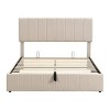 Full Size Upholstered Bed Frame With Thick Fabric, Platform Bed With Headboard With A Hydraulic Storage System-Cuddlewood - 3 of 4