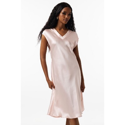 SilkSilky Women's 100% Mulberry Silk Cap Sleeve Nightgown