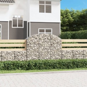 vidaXL Arched Gabion Basket 59.1 in.x19.7 in.x47.2 in./55.1 in. Galvanized Iron - 1 of 4