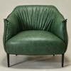 KINWELL 33" Wide Faux Vegan Leather Upholstery Barrel Chair with Metal Legs - 3 of 4