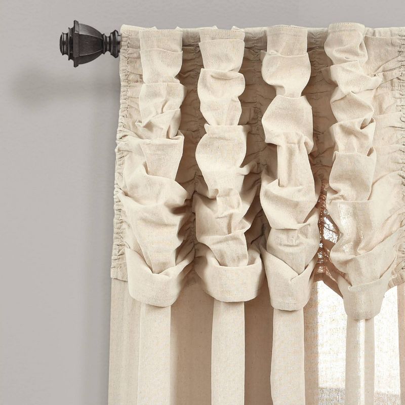 84"x52" Ruched Waterfall Linen Window Curtain Panel - Lush Décor, 3 of 12