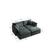4-Piece Set: Upholstered 2-Seater Sofa and 2 Ottoman Pieces, Loveseat Lounge - 3 of 3