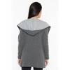 JENNIE LIU Women's 100% Pure Cashmere Long Sleeve 2-tone Double Face Cascade Open Cardigan Sweater - 2 of 3