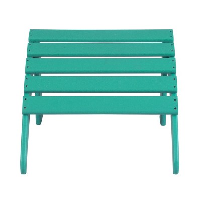 Turquoise HDPE 12-Piece Adirondack Chair Set with Ottoman and Side Table