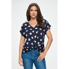 WEST K Women's Leah V Neck Short Dolman Sleeve Front Knob Blouse - 2 of 4