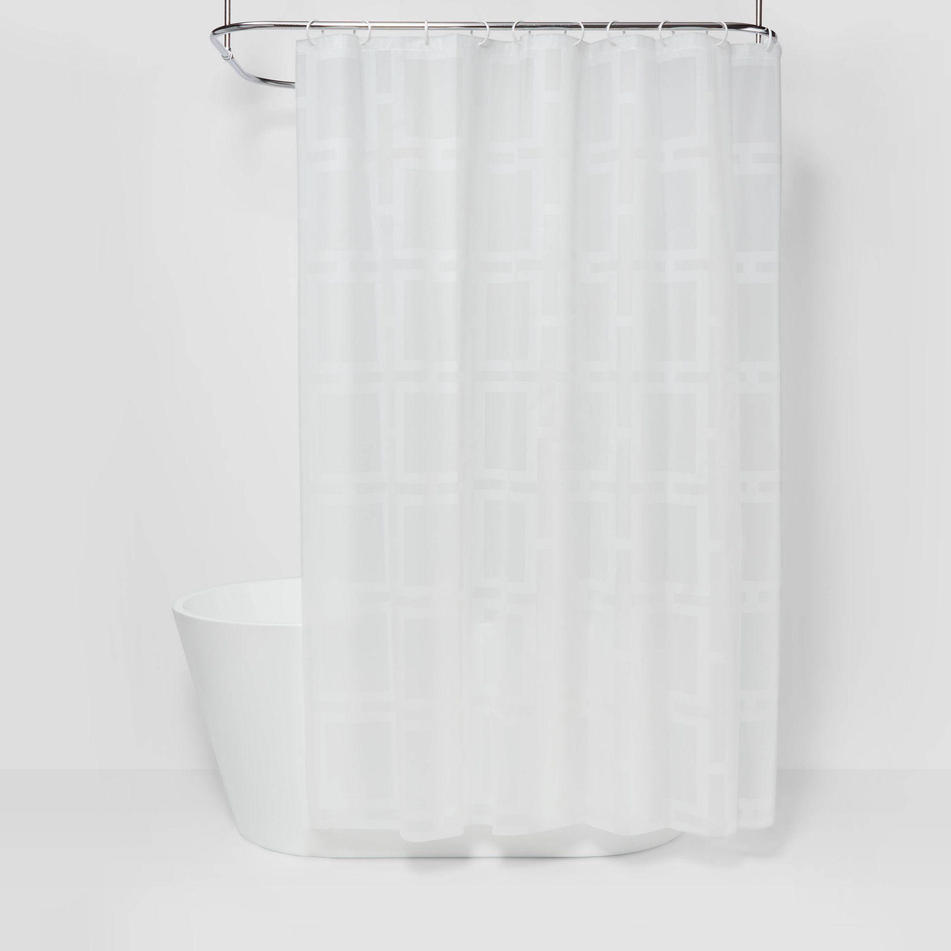 PEVA Grid Shower Curtain White - Room Essentials™