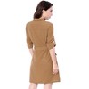Allegra K Women's Roll Up Sleeves Multi-Pocket Mini Belted Shirt Dress - 4 of 4