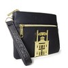 Disney Wallet, Double Pocket Wristlet, Tiana Script Debossed, Castle Emblem Rose Gold, Black, Vegan Leather - 2 of 4