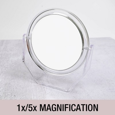 Clear Dual Magnification Flip and View Countertop Mirror