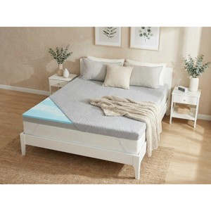 3-4 Inch Mattress Pad for Back Sleepers, Extra Firm Support Bed Topper with Cooling Gel - 1 of 4