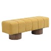 MOEPISY Upholstered Dining Bench for Dining Room, No-Assembly End of Bed Entryway Bench Ottoman Yellow - 3 of 4
