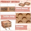 2 Pcs Easter Wooden Egg Basket with Handle, Stackable Rustic Storage Box for Farm Kitchen Supplies - 3 of 4