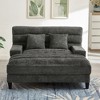 Whisen 57.1" Modern Chenille Chaise Lounge Sofa & Sofa Bed, Lounge Couch Chair with Adjustable Backrest - 3 of 4