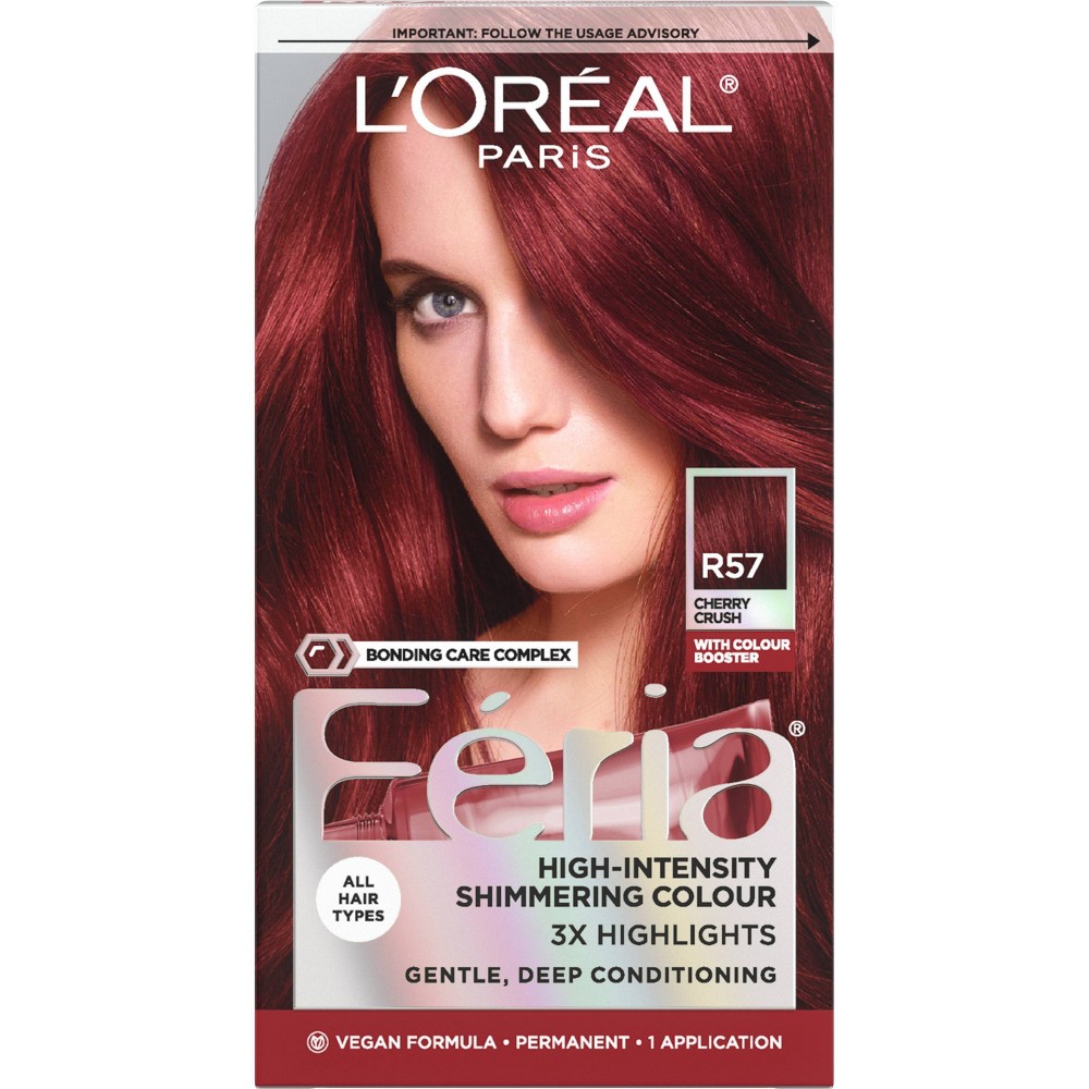 Photos - Hair Dye LOreal L'Oreal Paris Feria High Intensity Shimmering Color Power Red - R57 Intens 