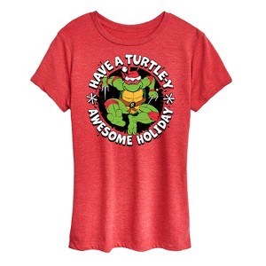 Women's - Teenage Mutant Ninja Turtles - Have A Turtley Awesome Holiday Short Sleeve Graphic T-Shirt - 1 of 4