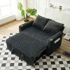 MAYEERTY Sleeper Sofa Couch Pull Out Bed Modern Corduroy Convertible Sofa Bed Loveseat Sofa with Pillows Side Pockets for Living Room Gray - 3 of 4