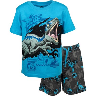 Boys' Jurassic World Mosa Short Sleeve Graphic T-shirt - Navy Blue : Target