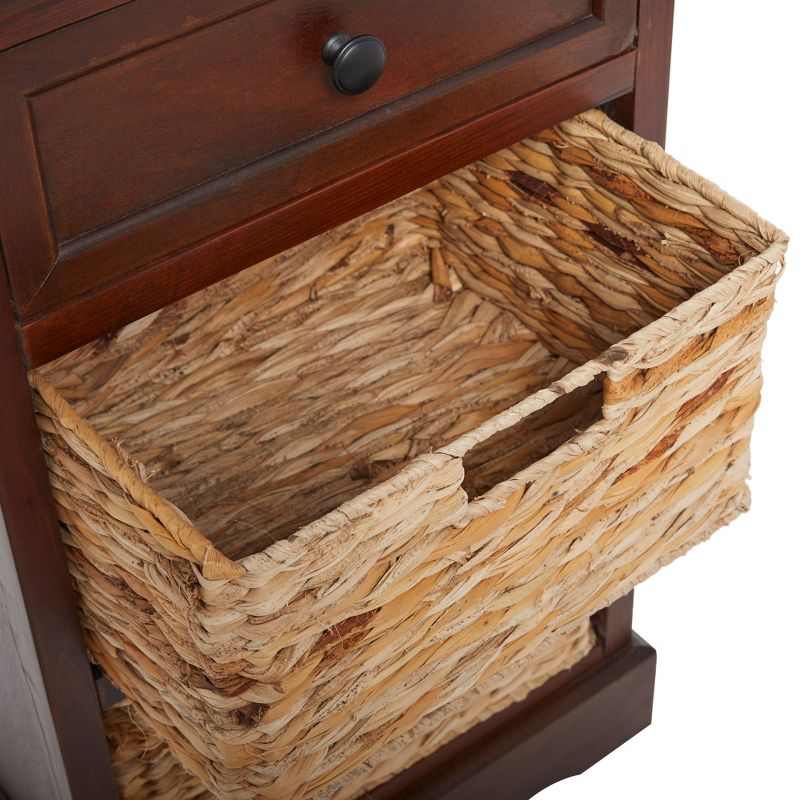 Wooden Side Chest with Wicker Drawers Brown - Olivia &#38; May, 6 of 8