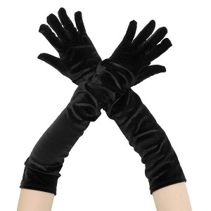 INSPIRE CHIC Women's Velvet Elbow Length Full Finger Gloves - 1 of 4