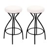 Polyester Upholstered Backless Counter Height Bar Stools with Footrest Set of 2 for Kitchen or Dining - 3 of 4