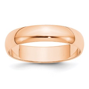 Black Bow Jewelry 2mm to 6mm 10K Rose Gold Light Weight Half Round Standard Fit Band - 1 of 3