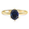 Pompeii3 14k Yellow Gold Oval Blue Sapphire Engagement Anniversary Ring Lab Created 9x7mm - 2 of 4