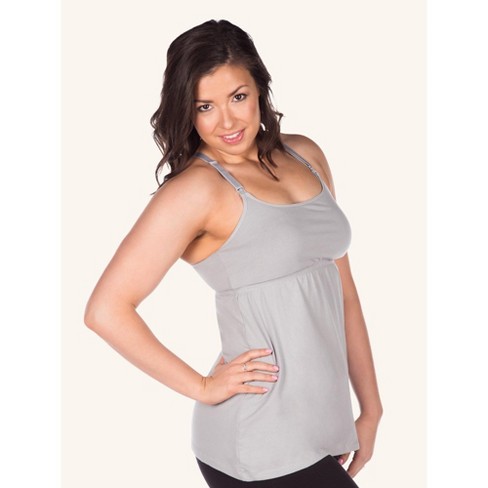 Leading Lady Lace-back Maternity To Nursing Tank In Silver Sconce, Size:  Medium : Target