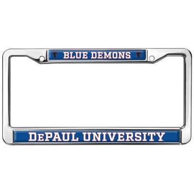 DePaul University Blue Demon Logo Full Size Standard License Plate Metal Frame