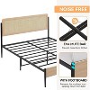 Rattan Bed Frame with Headboard, Boho Style Full Platform Bed with Strong Metal Slats Support - 4 of 4