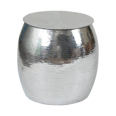 Lynette Aluminum Accent Table Light Silver - East at Main