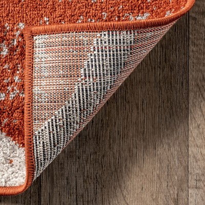 Thigpen Dark Orange Rectangular Synthetic Area Rug