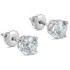 Pompeii3 2 Ct 14k White Gold Moissanite Screw Back Studs 6mm - image 2 of 4