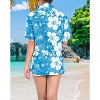LA LEELA Women's Button Down Floral Summer Beach Party Blouse Shirt Hawaiian TShirts Short Sleeve Vacation Tops Shirts Colorful for Women - 2 of 4