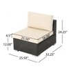 GDFStudio Candice Outdoor Rattan and Iron Modular Armless Chair with Water-Resistant Cushion - 3 of 4
