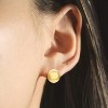 Small Chunky Hoop Earrings for Women | 14K Gold Plated Huggies with Ball/Button Design - 3 of 4